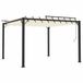 vidaXL Pergola met lamellendak, 3x3 meter, crème kleur, stof en aluminium