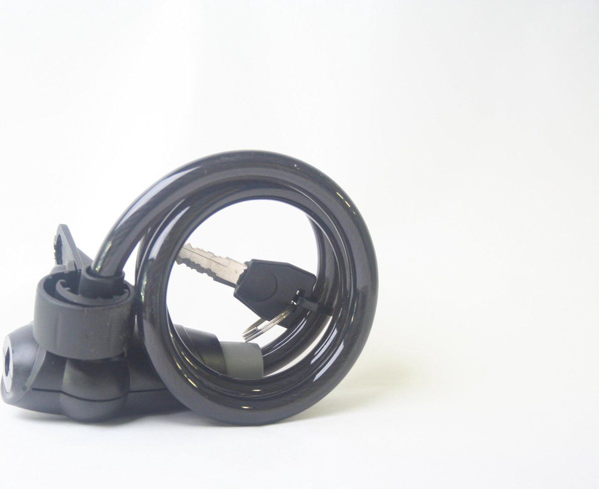 ValueMax U-slot voor fiets, fietsslot zwart met 1,8 m kabel, fietsslot met robuuste montagebeugel, ideaal voor fiets, scooter enz