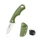 TONIFE Squirrel Halsmes Full Tang, vast lemmet, 4,3 cm, in totaal 11,9 cm, met Kydex-hoes en kogelketting voor vissen, kamperen en survival (groen)