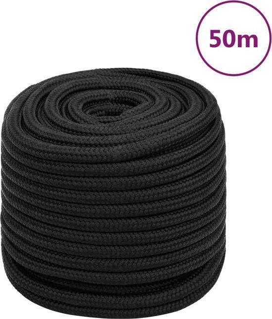 vidaXL Boottouw - 18 mm - 50 m - polypropeen - zwart