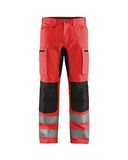 Blaklader 158518115599C154 Werkbroek met stretch, High Vis rood/zwart, maat C154