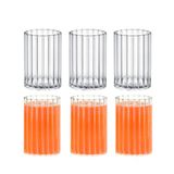 Wilmax England Wilmax Glas - 200 ml - Geribbeld Glas - 6-delige set
