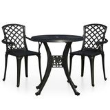 vidaXL 3-delige Bistroset Gietaluminium Zwart