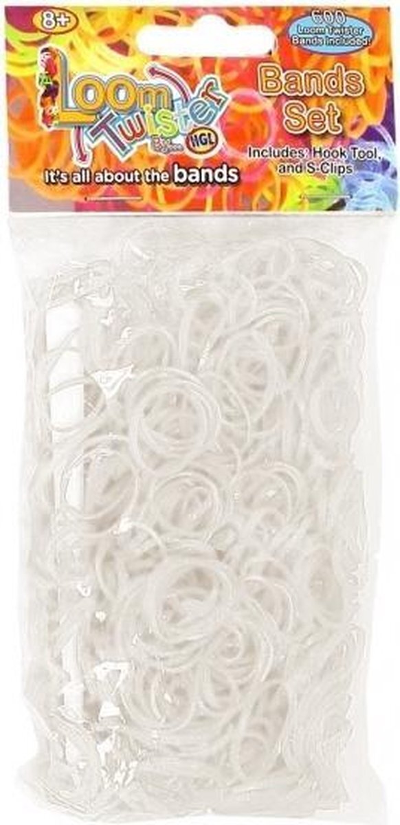 Loom twister Loombandjes Junior Rubber Wit 603-delig