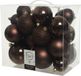 Decoris Kerstballen - 26x st - donkerbruin - 6-8-10 cm - kunststof