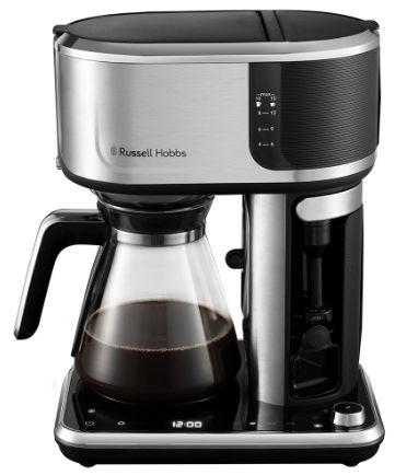 Russell Hobbs 26230-56 Filter Coffee Machine with Milk Frother - 15 Cups - Satin Steel