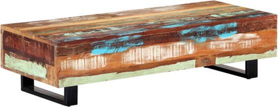 vidaXL Salontafel 120x50x30 cm massief gerecycled hout en staal