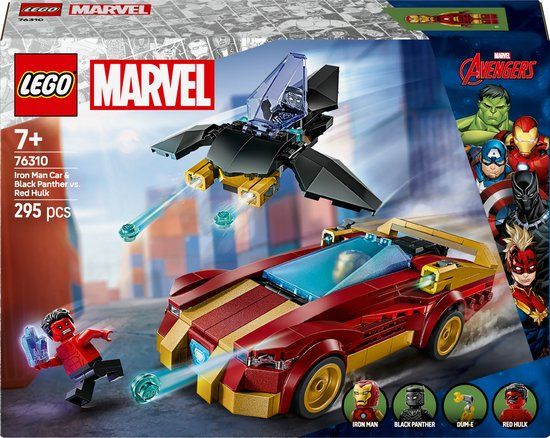 Lego Marvel LEGO 76310 Marvel - Iron Man's Car and Black Panther vs. Red Hulk - Building Set