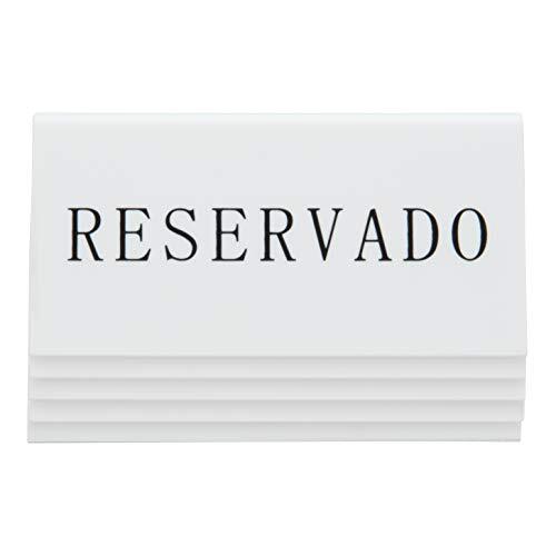 Securit reservetafelstandaard, Spanje (5e delige set) wit acryl met zwarte tekst, textiel, 5 x 16 x 12,5 cm