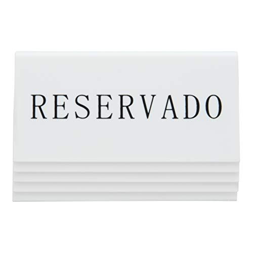 Securit reservetafelstandaard, Spanje (5e delige set) wit acryl met zwarte tekst, textiel, 5 x 16 x 12,5 cm