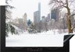 Merkloos KitchenYeah® Inductie beschermer 77x51 cm - Sneeuw in Central Park met uitzicht op New York - Inductie beschermer