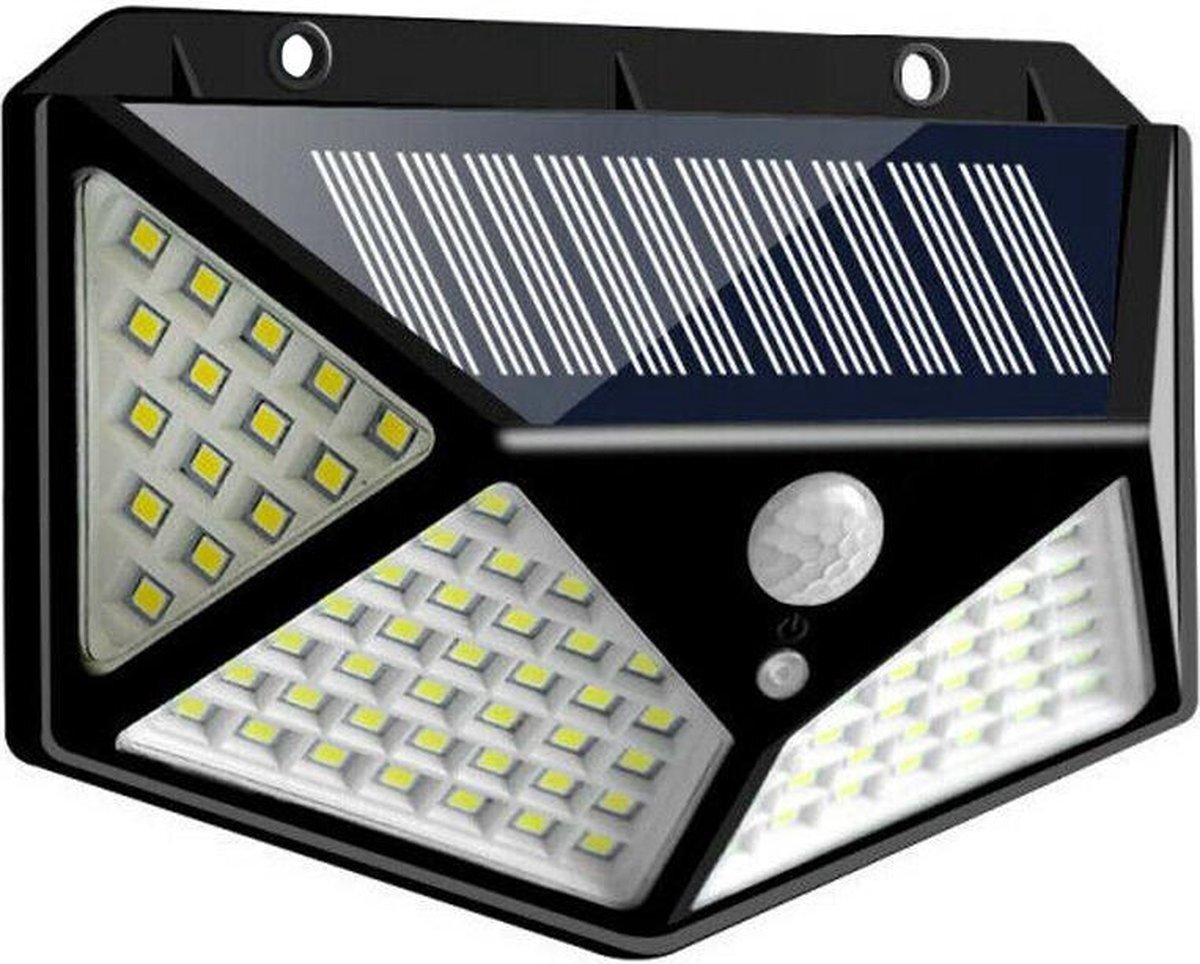 K:A Solar LED Lamp - 100 LED Verlichting - Verlichting op Zonne-energie - IP65 Waterdicht | Buitenverlichting - Buitenlamp op solar verlichting - Bewegingssensor & Nachtsensor - Tuinlamp
