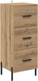 vidaXL Dressoir Artisanaal Eikenkleurig 34 x 34,5 x 90 cm Bewerkt Hout
