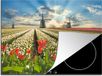 Merkloos KitchenYeah® Inductie beschermer 75x52 cm - Windmolen - Tulpen - Lucht - Natuur - Inductiebeschermer - Inductiemat - Inductieplaat mat