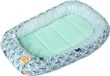 Medi Partners Babynest Knuffelnest 100% Katoen Nest Reis Bed voor baby's 100x60x15cm Uitneembaar inzetstuk (Bos met munt Minky)