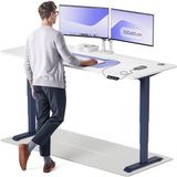 Desktronic HomePro Zit-sta Bureau Elektrisch In Hoogte Verstelbaar, 200x80 cm Blauw/Wit, Stille Dubbele Motor, Hoogte 62-126cm
