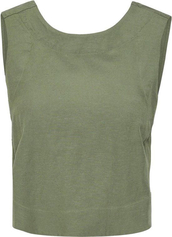PIECES PCMINIDI SL SHORT TOP PA BC - Hedge Green - Women's Top - Size M - 2024 Spring/Summer Collection