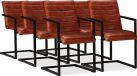 vidaXL Eetkamerstoelen 6 stuks Echt Leer Bruin