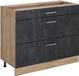 Vicco Keukenonderkast R-Line, Zwart beton/Goudkleurig Eiken, 100 cm zonder werkblad