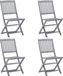 Acacia bois chaise pliante 4 pièces
