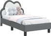 vidaXL Cadre de lit pour tout-petit avec tête de lit Gris clair 70 x 140 cm PU