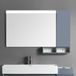 Hudson Reed Liana Miroir de salle de bain et armoire latérale 120cm x 68cm avec éclairage LED - Gris (Gris Urbain)