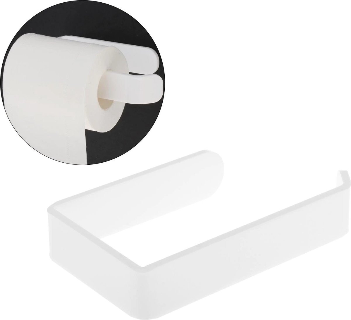 home online Toiletrolhouder - Keuken Rolhouder - Wandmontage - Moderne Witte Hanger - Wc-Houder - Zelfklevend - Zelfplakstrips