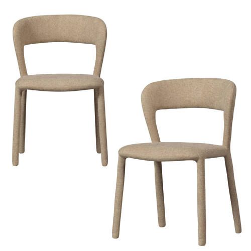 WOOOD BePureHome Noble Eetkamerstoelen - Set van 2 - Zand - Industrieel