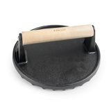 Lacor - 25862 Hamburgerpers, rond, magma, gietijzer, ergonomische berkengreep, geribbeld oppervlak, Ø 17,5 cm