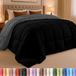 Utopia Bedding Donzen alternatieve omkeerbare dekbed alle seizoenen dekbed insert microfiber doos gestikt 3D holle gesiliconiseerde dekbed Queen zwart/grijs