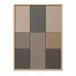 WALLARENA - Akoestisch schilderij van vilt 120x90 cm - 3D wandpaneel met lijst - geometrisch raster in zwart en beige - wanddecoratie voor minder galm