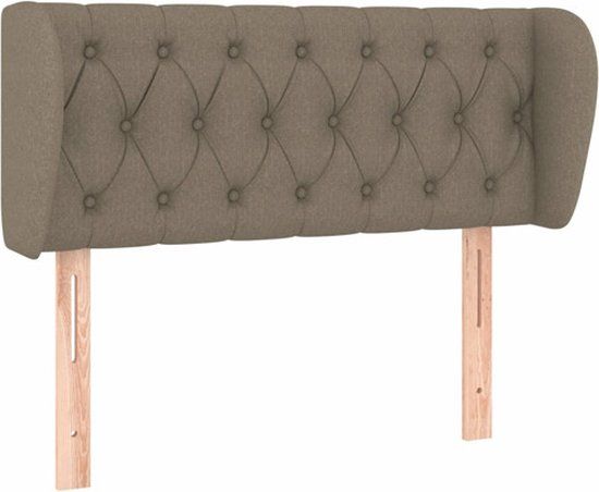 vidaXL Hoofdbord met randen 93x23x78/88 cm stof taupe