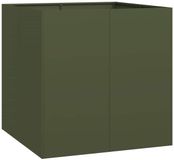 vidaXL Plantenbak 80x80x80 cm staal olijfgroen