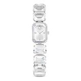 Swarovski Horloge, Armband met octagon-slijpvorm, Wit, Roestvrij staal