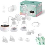 Neno Bella Twin Moon - Dubbele Elektrische Borstkolf - Draadloos - LCD Display - Inclusief 2x 150ml Flessen - BPA-vrij - Parelmoer