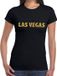 Bellatio Decorations Shoppartners Bv Las Vegas USA - gouden glitter tekst - t-shirt - zwart - dames - M