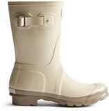 Hunter Original Short Gloss Dames Bottes de pluie Caoutchouc Beige Imperméable