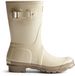 Hunter Original Short Gloss Dames Bottes de pluie Caoutchouc Beige Imperméable