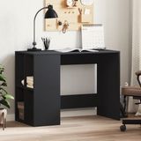 vidaXL Bureau 102x50x75 cm Bewerkt Hout Zwart