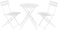 [en.casa] Bistroset Caprile metaal tuintafel met 2 tuinstoelen wit