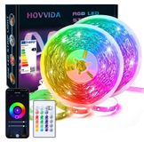 HOVVIDA Ledstrip, 20 m, wifi, compatibel met Alexa en Google Home, 30 leds/meter, 2 x 10 m, RGB-verlichting, 24 V, 600 leds, app en afstandsbediening, muziekmodus, led voor kamer, keuken, slaapkamer