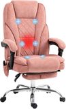 Vinsetto Massage Bureaustoel - Fluweel - Roze
