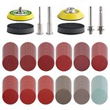 Tshya 240 stuks 5 cm slijpschijven pad variatiekit voor boormolen roterende tool beugel met 2 stuks 1/8 inch en 1/4 inch schacht achterplaat, slijppads inclusief 80-3000 korrels
