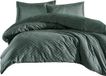 Darymex Tula-1 Housse de couette - 100% Coton-Satin Jacquard - Fermeture éclair - 160x200 cm - Vert rayé