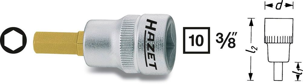 HAZET 8801K-5 - Moerdraaier stukken - staal - 31 g