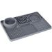 Kerbl Pet Lekvrije XL mat voor honden en katten, verschillende oppervlakken, geïntegreerde bak, antislip, siliconen, grijs, 30 x 20 cm