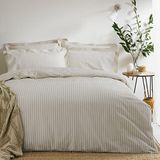 The Linen Yard Hebden Dekbedovertrek Set, Naturel, Super King