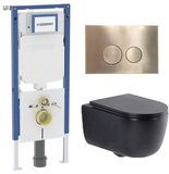 Geberit QeramiQ Dely Swirl Toiletset - Mat Zwart
