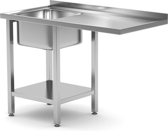 Hendi Spoeltafel Met Plank Voor Vaatwassers - RVS - 85 cm