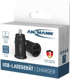 Ansmann InCar Charger CC212 USB-oplader 12 W 2x USB-A Zwart Auto, Vrachtwagen